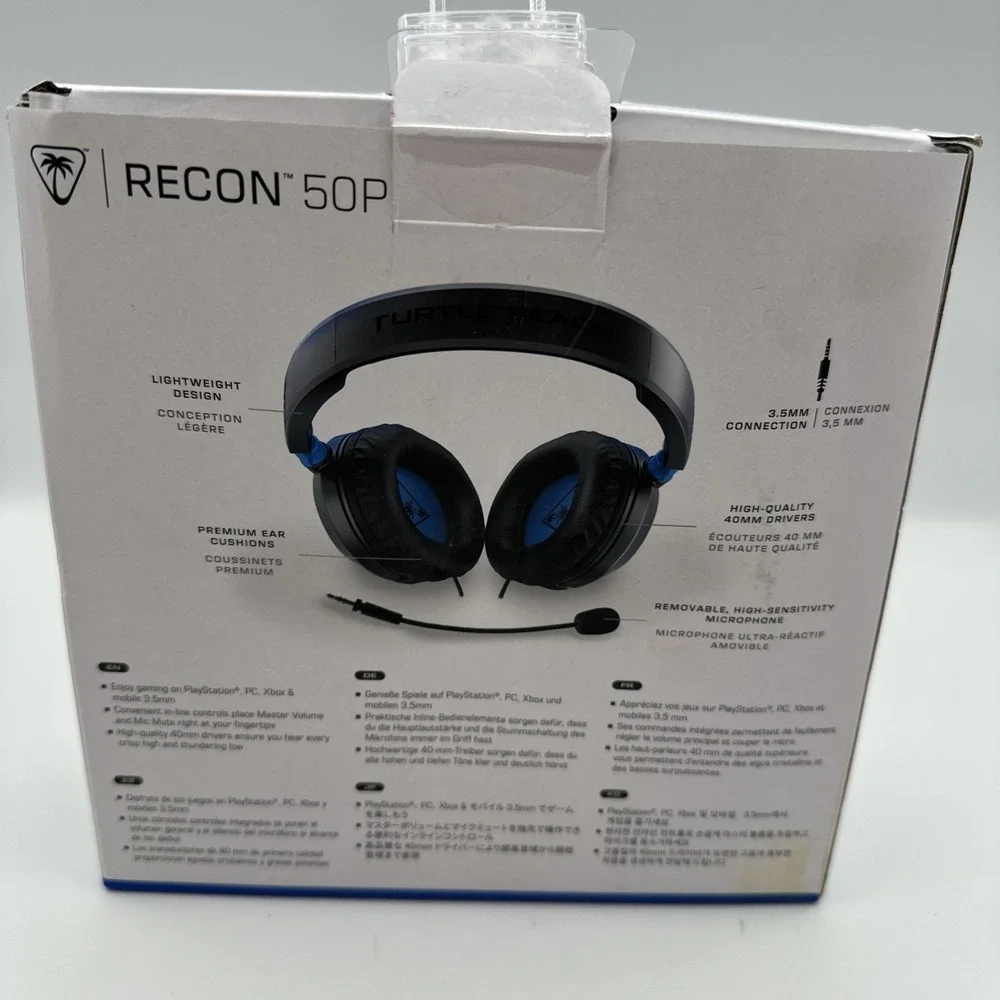 Turtle Beach Ear Force Recon 50P Wired Gaming Headset Black / Blue Open Box New